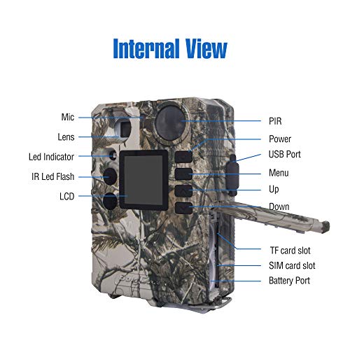 (BolyGuard Caméra Chasse Piege Photographique 18MP 720P Camera Vision Nocturne Apareille Photo LCD 1,4″ étanche IP66 pour l’extérieur et la Sécurité De La MaisonSD Incluse 32 Go + Batterie) – Image 8