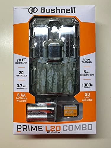 Bushnell Prime Trail Camera 119930CWM L20 Combo sans lueur avec piles et carte SD Motif camouflage
