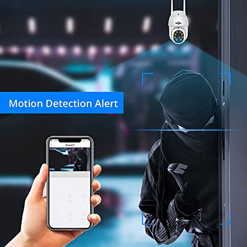 【PTZ+5MP】 Kit Caméra de Surveillance WiFi Extérieure,20M Vision Nocturne Colorée,Hiseeu Kit Vidéo Surveillance 10CH NVR 1To HDD et 4X5MP Caméra, Détection Mouvement,Audio 2 Voies,Alarme Son Lumieuse – Image 6