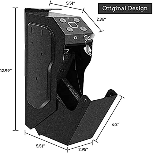 3 en 1 Coffres-Forts pour Armes à Feu (Empreintes Digitales/Serrure à Clé/Code NuméRique), Coffre-Fort pour Arme De Poing Unique, Support pour Arme De Poing sous Une Tabl – Image 7