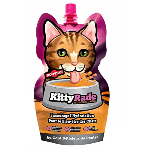 Boisson pour Chat | hydratante Isotonique Prébiotique Appétente | ACTI VET Plus Sante | Encourage Les Chats à Boire, Temps Chaud, Transition Alimentaire – KittyRade (Gourdes 250ml en Pack)