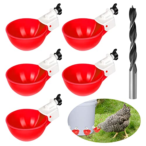 5 Pièce Abreuvoirs Automatiques Kit DIY Abreuvoir Poules Abreuvoir Poule avec scie à Trou de pour Poussins Canards Oies Dindes ou Lapins