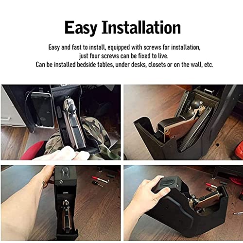 3 en 1 Coffres-Forts pour Armes à Feu (Empreintes Digitales/Serrure à Clé/Code NuméRique), Coffre-Fort pour Arme De Poing Unique, Support pour Arme De Poing sous Une Tabl – Image 6