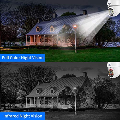 【PTZ+5MP】 Kit Caméra de Surveillance WiFi Extérieure,20M Vision Nocturne Colorée,Hiseeu Kit Vidéo Surveillance 10CH NVR 1To HDD et 4X5MP Caméra, Détection Mouvement,Audio 2 Voies,Alarme Son Lumieuse – Image 3