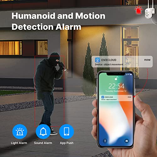 【PTZ+3TB HDD】 Hiseeu 5MP PTZ Kit Caméra de Surveillance WiFi avec 12″ Moniteur 10CH 3To HDD NVR 4 PTZ Caméras Kit Vidéo Surveillance WiFi,Vision Nocturne Couleur,Détection de Mouvement,Audio 2 Voies – Image 4