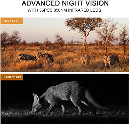 Camera de Chasse Solaire WiFi 4K 30FPS 46MP, Bluetooth Camera Chasse Infrarouge Batterie Rechargeable Intégrée, Caméra de Chasse Nocturne Étanche IP66 Grand Angle 120° Vitesse de Dclenchement 0,1s – Image 5