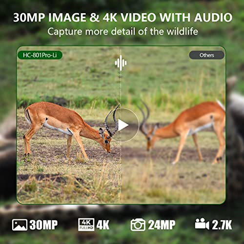 4G/LTE Caméra de Chasse 30MP 4K Vidéo, Lithium 5000mAh, Camera de Chasse Vision Nocturne avec App Gratuite Carte SIM, Vidéo en Temps Réel, Vitesse de Déclenchement 0,2s,Détecteur de mouvement 120° – Image 5