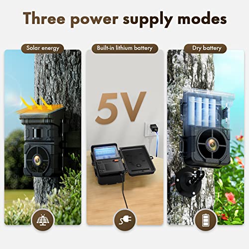 Camera de Chasse Solaire, 24MP 1080P Camera Chasse 2500mAh Batterie Intégrée Rechargeable, Caméra Chasse Nocturne Activé par Mouvement Temps de Déclenchement 0.1s Angle de Détection 120° Étanche IP66 – Image 2
