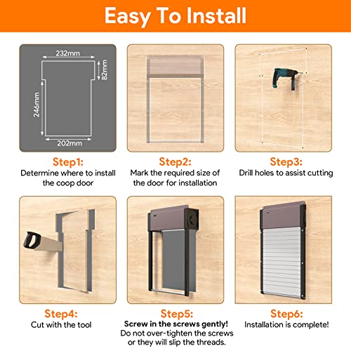 2023 New Porte de Poulailler Automatique avec Télécommande, Ouvre-Porte à énergie Solaire, Porte Automatique Poulailler Porte en Aluminium Capteur de Lumière, Commande de minuterie, Multi-Modes – Image 7