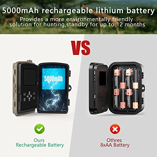 4G/LTE Caméra de Chasse 30MP 4K Vidéo, Lithium 5000mAh, Camera de Chasse Vision Nocturne avec App Gratuite Carte SIM, Vidéo en Temps Réel, Vitesse de Déclenchement 0,2s,Détecteur de mouvement 120° – Image 4