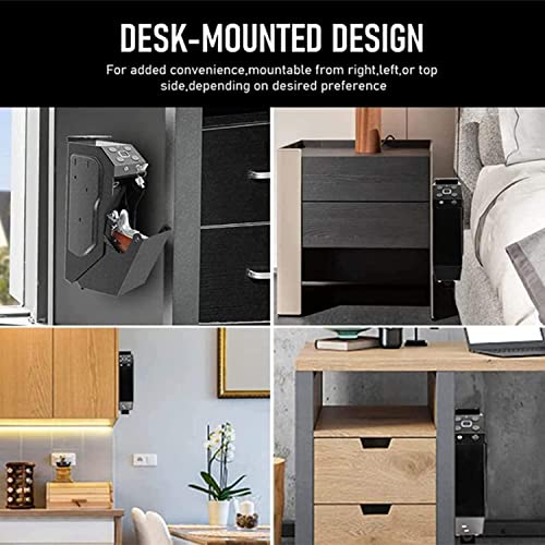 3 en 1 Coffres-Forts pour Armes à Feu (Empreintes Digitales/Serrure à Clé/Code NuméRique), Coffre-Fort pour Arme De Poing Unique, Support pour Arme De Poing sous Une Tabl – Image 5