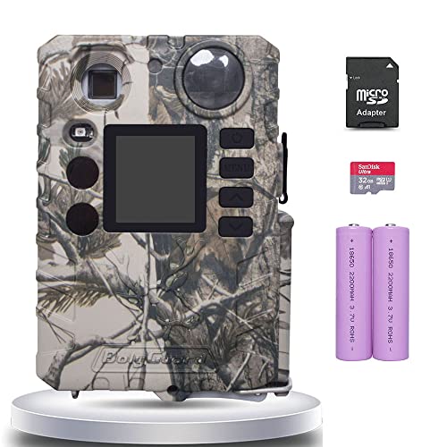 (BolyGuard Caméra Chasse Piege Photographique 18MP 720P Camera Vision Nocturne Apareille Photo LCD 1,4″ étanche IP66 pour l’extérieur et la Sécurité De La MaisonSD Incluse 32 Go + Batterie)