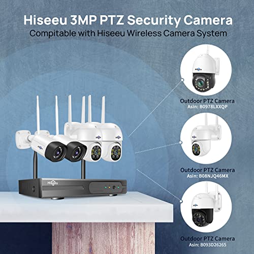 【PTZ+5MP】 Kit Caméra de Surveillance WiFi Extérieure,20M Vision Nocturne Colorée,Hiseeu Kit Vidéo Surveillance 10CH NVR 1To HDD et 4X5MP Caméra, Détection Mouvement,Audio 2 Voies,Alarme Son Lumieuse – Image 5
