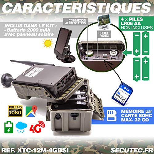Caméra de Chasse HD 1080P IR Invisible GPS GSM 4G Alerte Push Envoi Photo et vidéo sur Application iOS et Android Serveur Cloud e-Mail et FTP avec Batterie Solaire et Box antivandale – Image 4