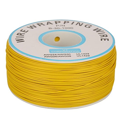 200m Rouleau de Câble Électrique 0.25mm 30AWG 80℃ Wire Test Wrapping Câble Electrique de Cuivre Etamé Isolant pour le Test Electronique de Carte MèRe