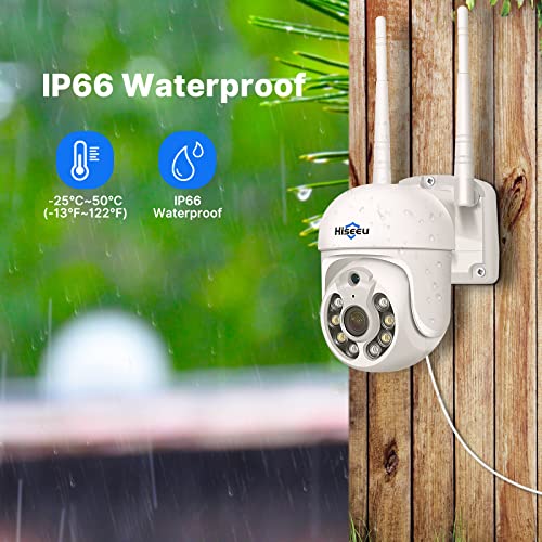 【PTZ+3TB HDD】 Hiseeu 5MP PTZ Kit Caméra de Surveillance WiFi avec 12″ Moniteur 10CH 3To HDD NVR 4 PTZ Caméras Kit Vidéo Surveillance WiFi,Vision Nocturne Couleur,Détection de Mouvement,Audio 2 Voies – Image 8