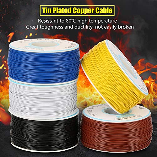 200m Rouleau de Câble Électrique 0.25mm 30AWG 80℃ Wire Test Wrapping Câble Electrique de Cuivre Etamé Isolant pour le Test Electronique de Carte MèRe – Image 4