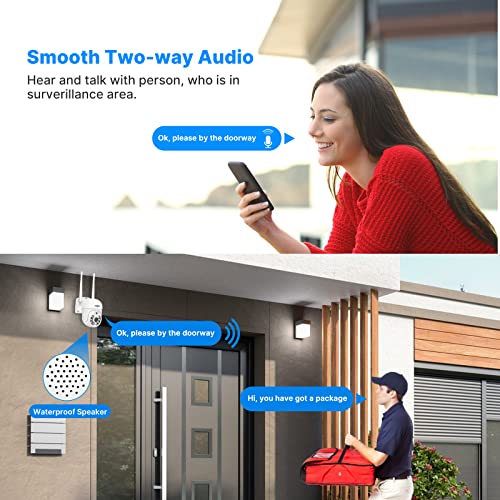 【PTZ+3TB HDD】 Hiseeu 5MP PTZ Kit Caméra de Surveillance WiFi avec 12″ Moniteur 10CH 3To HDD NVR 4 PTZ Caméras Kit Vidéo Surveillance WiFi,Vision Nocturne Couleur,Détection de Mouvement,Audio 2 Voies – Image 7