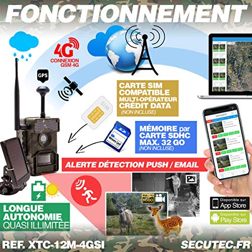 Caméra Solaire de Chasse HD 1080P IR Invisible GPS GSM 4G Envoi Photo et vidéo sur Application iOS et Android Serveur Cloud e-Mail et FTP – Image 2