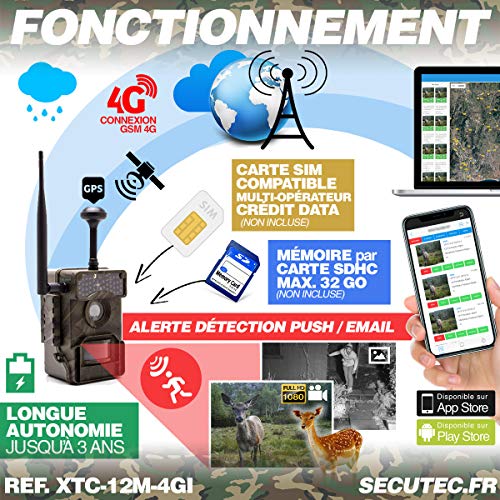 Caméra de Chasse HD 1080P IR Invisible GPS GSM 4G Envoi Photo et vidéo sur Application iOS et Android Serveur Cloud e-Mail et FTP – Image 2